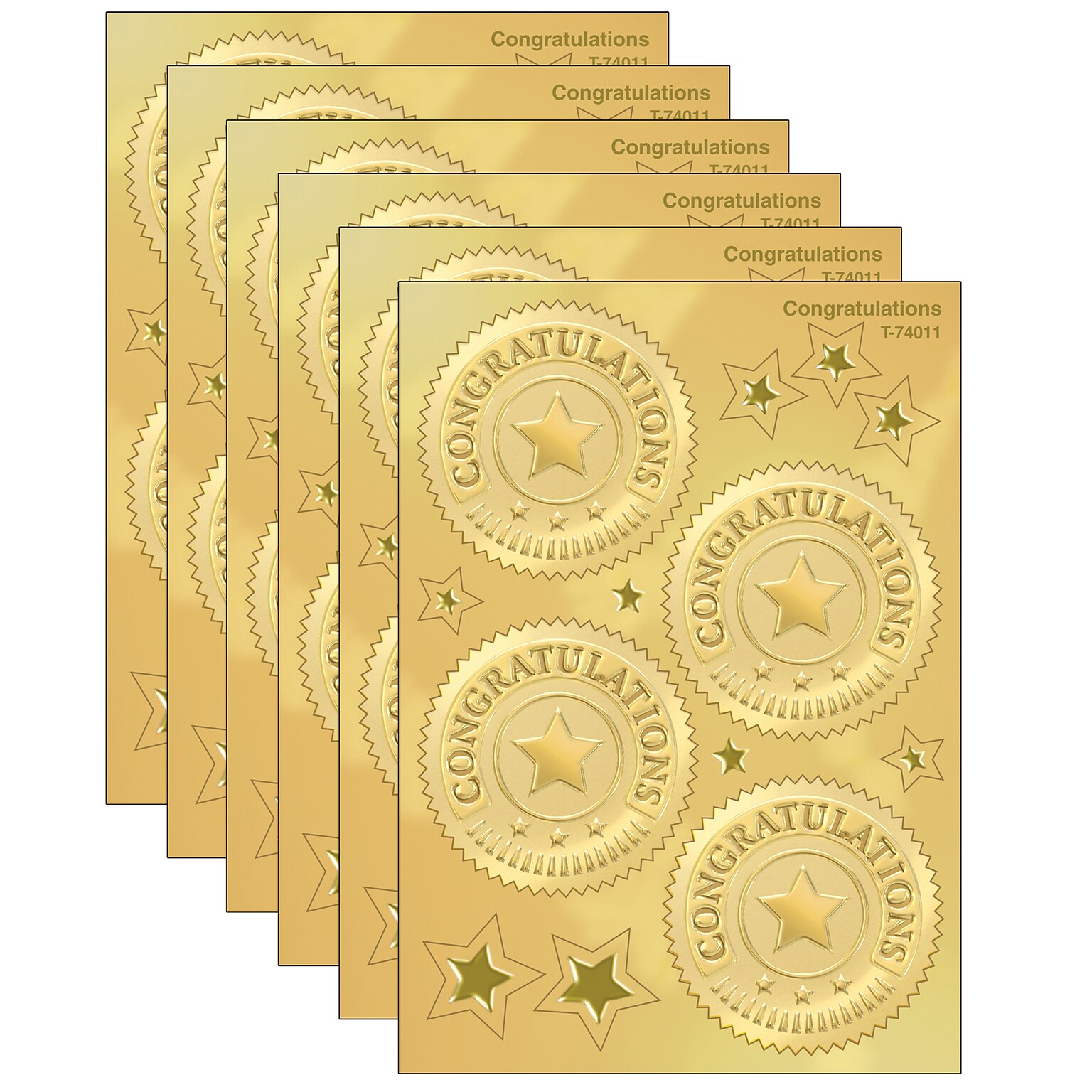 TREND 2 Congratulations (Gold) Award Seals Stickers (T-74011-6)