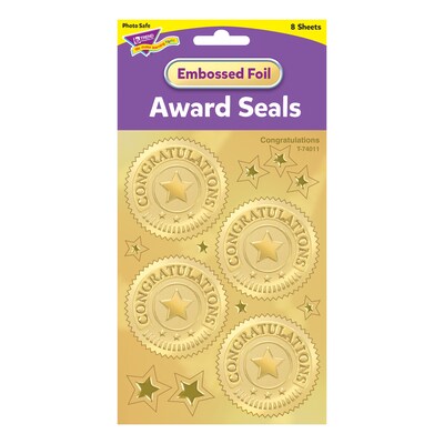 TREND 2" Congratulations (Gold) Award Seals Stickers (T-74011-6)