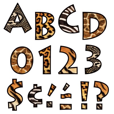 TREND 4" Venture Uppercase Ready Letters®, Animal Prints, 92 Per Pack, 6 Packs (T-79248-6)