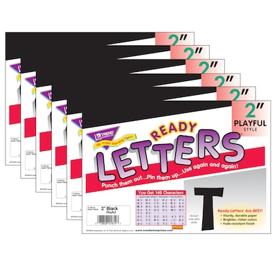 TREND 2" Playful Uppercase Ready Letters®, Black, 168 Per Pack , 6 Packs (T-79721-6)