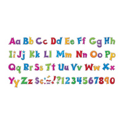 TREND 4" Patchwork Furry Friends Friendly Combo Ready Letters, Multicolored, 225/Pack, 3 Packs (T-79801-3)