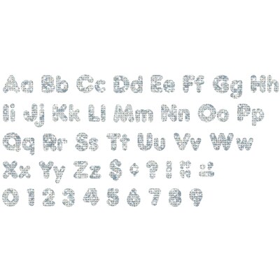 TREND 4" Sparkle Casual Combo Ready Letters, Silver, 182/Pack, 3 Packs (T-79943-3)