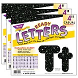 TREND 4 Sparkle Casual Combo Ready Letters®, Black, 182 Per Pack, 3 Packs (T-79944-3)
