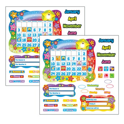 TREND Star Calendar Bulletin Board Set, 2 Sets (T-8194-2)