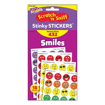 TREND Smiles Stinky Stickers® Variety Pack, 432 Per Pack, 3 Packs (T-83903-3)