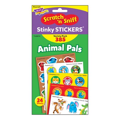 TREND Animal Pals Stinky Stickers® Variety Pack, 385 Per Pack, 2 Packs (T-83915-2)
