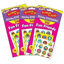 TREND Fun Friends Stinky Stickers Variety Pack, 240 Per Pack, 3 Packs (T-83917-3)