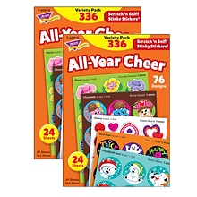 TREND All Year Cheer Stinky Stickers® Variety Pack, Multicolored, 336 Per Pack, 2 Packs (T-83919-2)