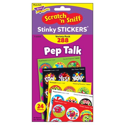TREND Pep Talk Stinky Stickers® Variety Pack, Multicolored, 288 Per Pack, 2 Packs (T-83920-2)