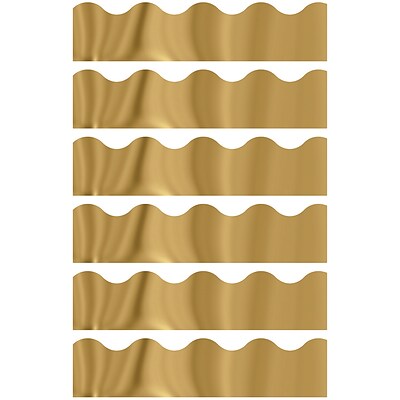 TREND Terrific Trimmers 2.25 Scalloped, Gold Metallic, 32.5 Per Pack, 6 Packs (T-91252-6)