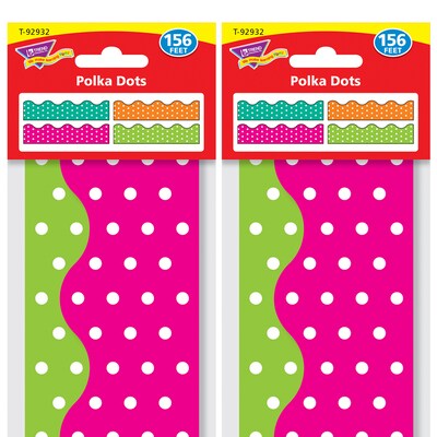 TREND Terrific Trimmers, 2.25 Scalloped, Polka Dots, 156 Per Pack, 2 Packs (T-92932-2)