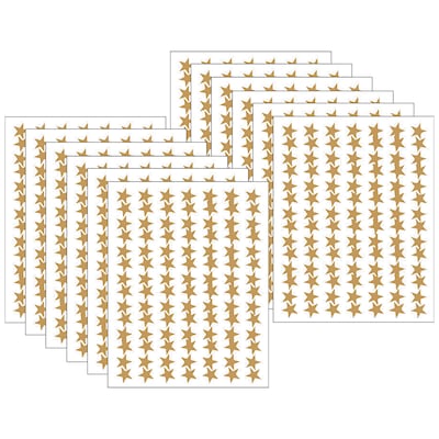 Teacher Created Resources Gold Stars Foil Stickers, 294 Per Pack, 12 Packs (TCR1276-12)