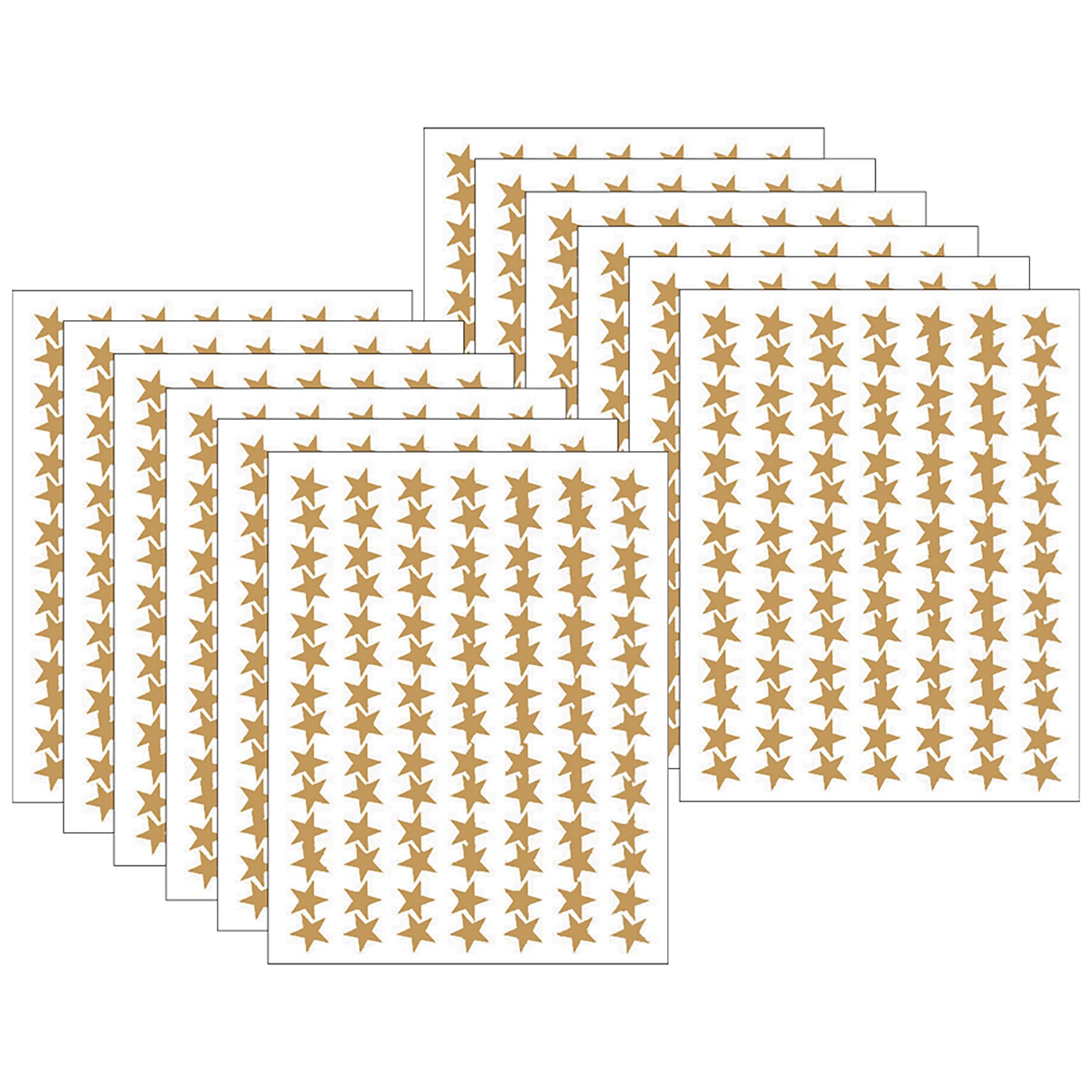 Teacher Created Resources Gold Stars Foil Stickers, 294 Per Pack, 12 Packs (TCR1276-12)