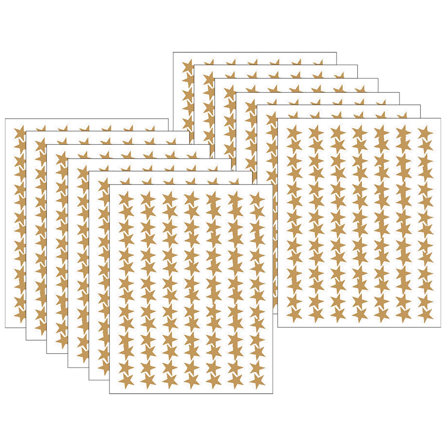 Teacher Created Resources Gold Stars Foil Stickers, 294 Per Pack, 12 Packs (TCR1276-12)