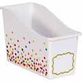Teacher Created Resources® Plastic Confetti Book Bin, 5.5 x 11.38 x 7.5, Multicolored, Pack of 3