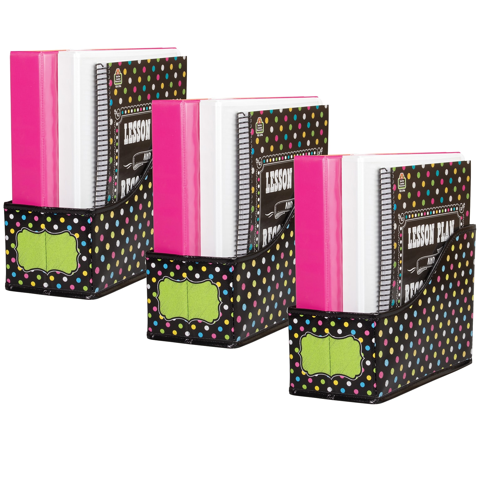 Teacher Created Resources Chalkboard Brights Book Bin, 5 x 8 x 11, Multicolored, Pack of 3 (TCR20784-3)