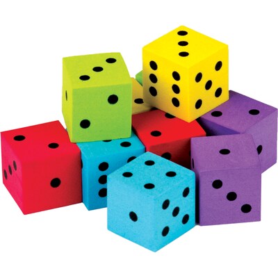 Teacher Created Resources Foam Colorful Dice, Math & Counting, Grade K+ (TCR20808-3)