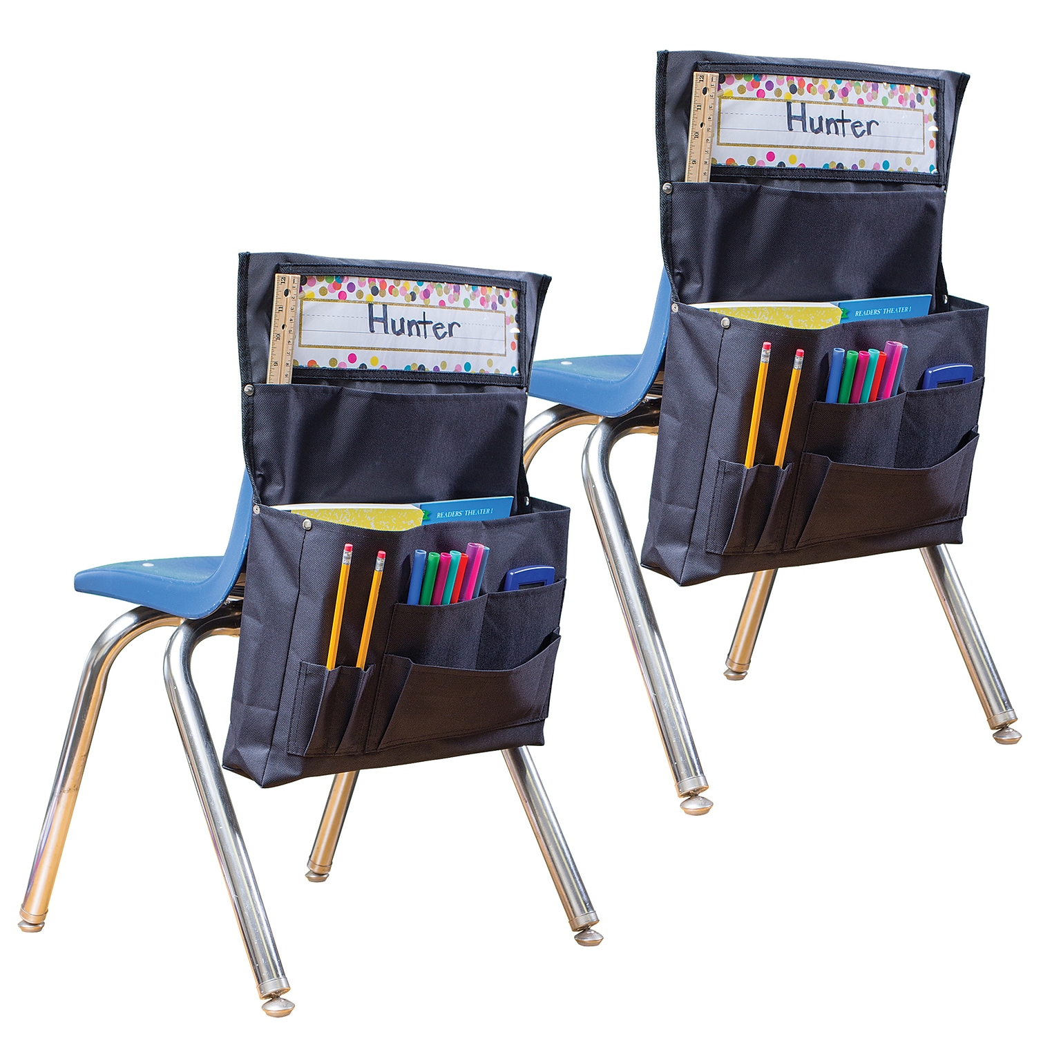 Teacher Created Resources® Canvas Chair Pocket, 15.5 x 18, Black, Pack of 2 (TCR20883-2)