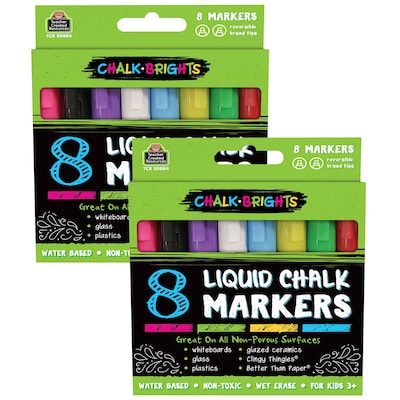 Teacher Created Resources Chalk Markers, Assorted Tip, Assorted, 8/Pack (TCR20884-2)