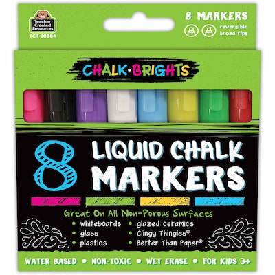 Teacher Created Resources Chalk Markers, Assorted Tip, Assorted, 8/Pack (TCR20884-2)