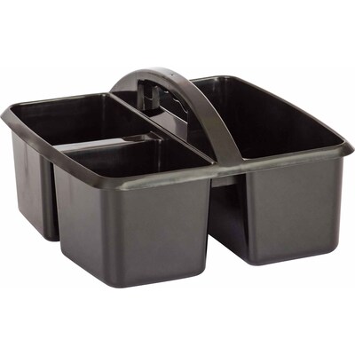 Teacher Created Resources® Plastic Storage Caddy, 9" x 9.25" x 5.25", Black, Pack of 6 (TCR20902-6)