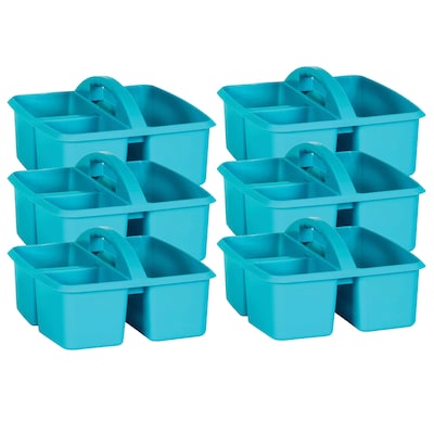 Teacher Created Resources® Plastic Storage Caddy, 9 x 9.25 x 5.25, Teal, Pack of 6 (TCR20911-6)