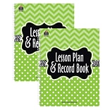 Teacher Created Resources 40 Week, Lime Chevrons and Dots Lesson Plan & Record Book, 8.5 x 11, Pac
