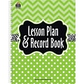 Teacher Created Resources Lime Chevrons and Dots Lesson Plan & Record Book, Pack of 2 (TCR2384-2)