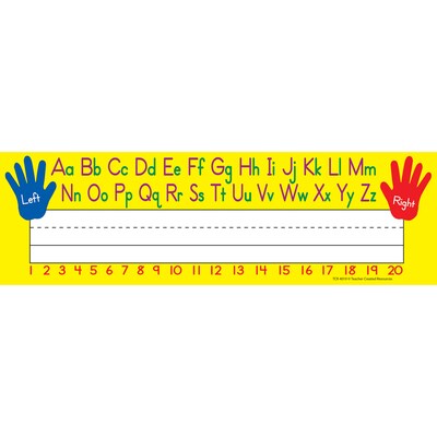 Teacher Created Resources Left/Right Alphabet Name Plates, 3.5 x 11.5, 36 Per Pack, 6 Packs (TCR40