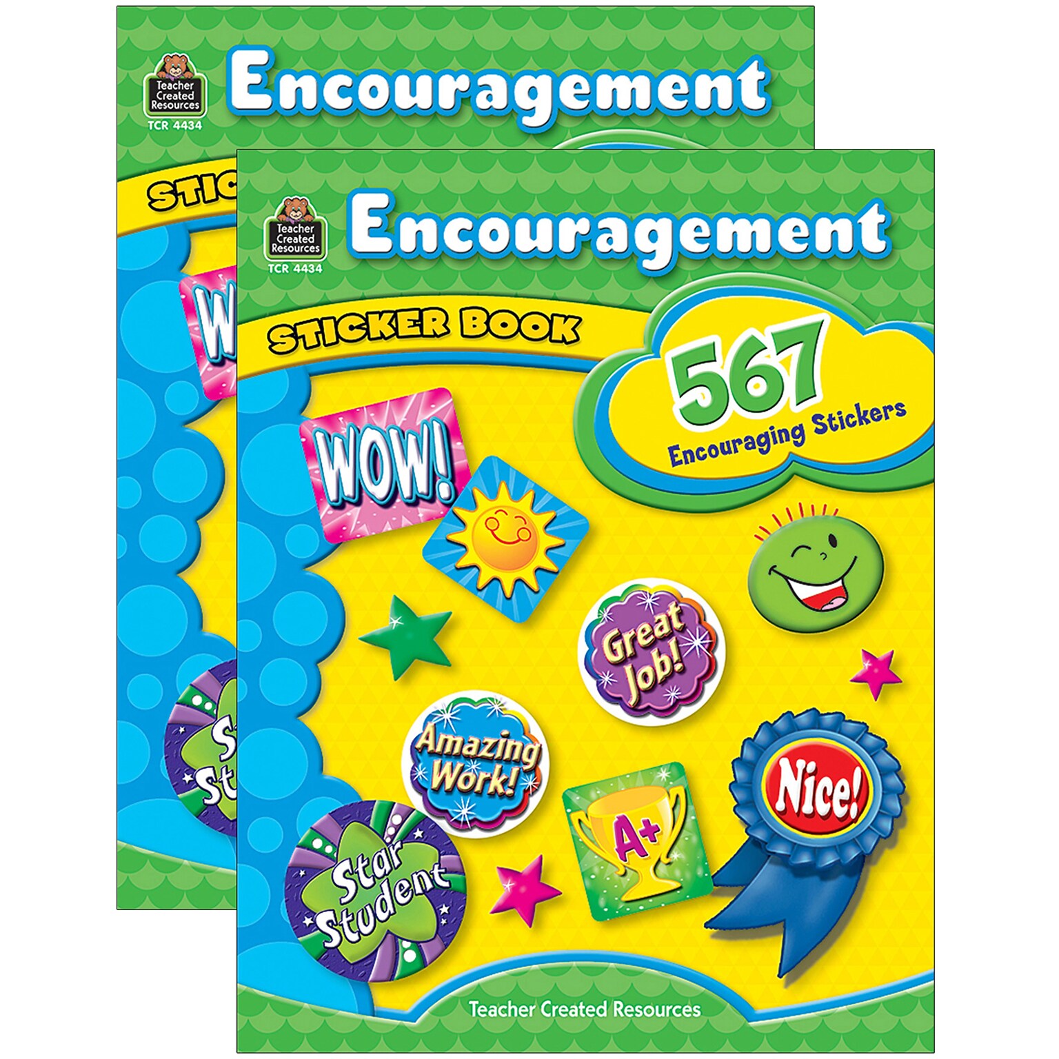 Teacher Created Resources Encouragement Sticker Book, 567 Stickers/Book, Pack of 2 (TCR4434-2)