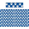 Teacher Created Resources 3 Straight Border, Blue with White Paw Prints, 35 Per Pack, 6 Packs (TCR