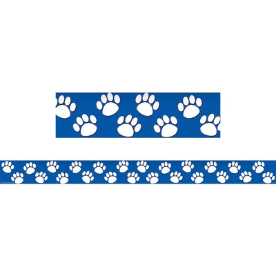 Teacher Created Resources Blue with White Paw Prints Border Trim, 35 Feet Per Pack, 6 Packs (TCR4620-6)