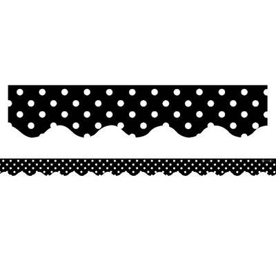 Teacher Created Resources Black Mini Polka Dots Border Trim, 35 Feet Per Pack, 6 Packs (TCR4671-6)
