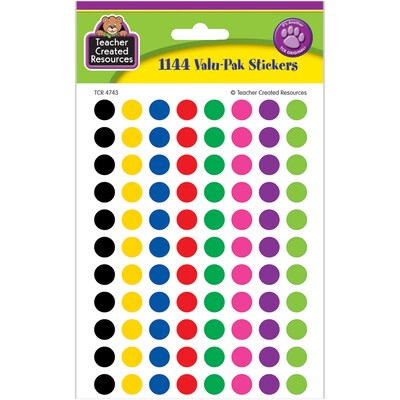 Teacher Created Resources Mini Colorful Circles Valu-Pak Stickers, 1144 Per Pack, 6 Packs (TCR4743-6)