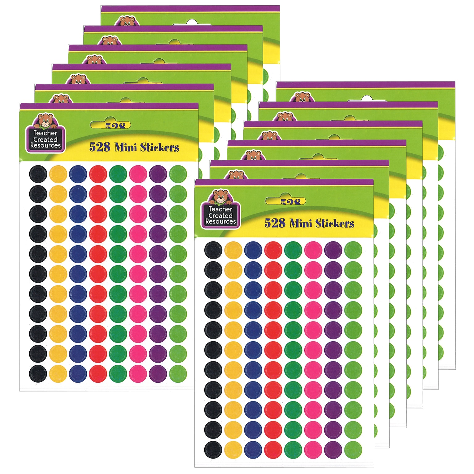 Teacher Created Resources Colorful Circles Mini Stickers, 3/8 Diameter, 528 Per Pack, 12 Packs (TCR4820-12)