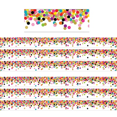 Teacher Created Resources Confetti Straight Border Trim, 35 Feet Per Pack, 6 Packs (TCR5609-6)