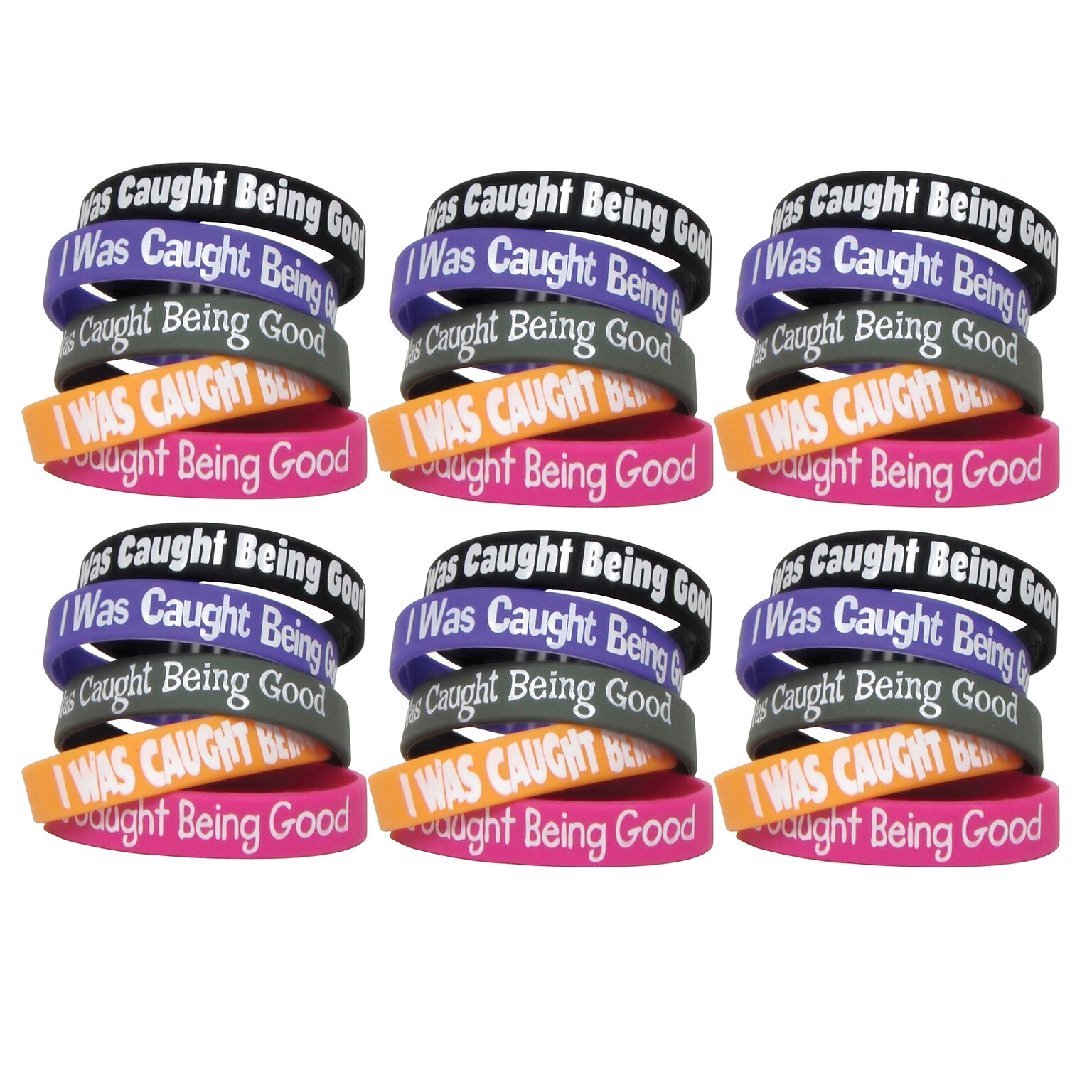 Teacher Created Resources I Was Caught Being Good Wristband Pack, 10 Per Pack, 6 Packs (TCR6573-6)