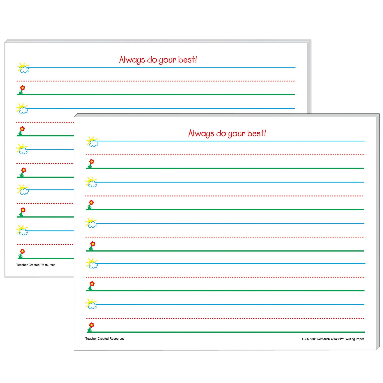 Teacher Created Resources Smart Start K-1 Writing Paper, 100 Sheets/Pack, 2 Packs (TCR76501-2)