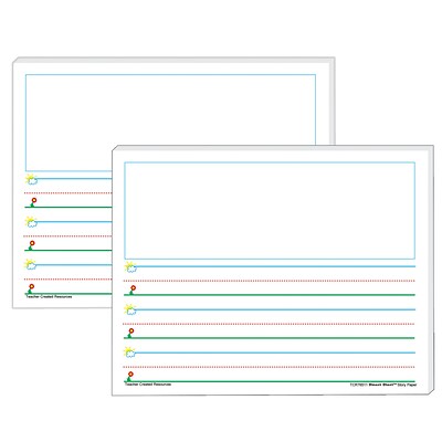 Teacher Created Resources 11 x 8.5 Smart Start K-1,  Story Paper, White, 100 Sheets Per Pack, 2 Packs (TCR76511-2)