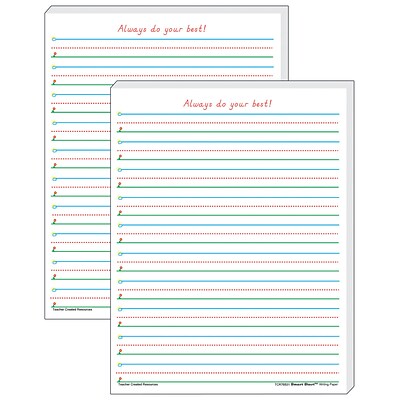 Teacher Created Resources 11 x 8.5 Smart Start 1-2, Writing Paper, White, 100 Sheets Per Pack, 2 Packs (TCR76531-2)