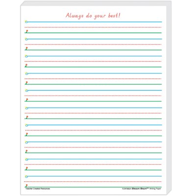 Teacher Created Resources 11 x 8.5 Smart Start 1-2, Writing Paper, White, 100 Sheets Per Pack, 2 P