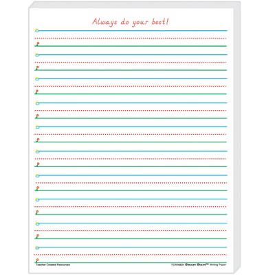 Teacher Created Resources 11 x 8.5 Smart Start 1-2, Writing Paper, White, 100 Sheets Per Pack, 2 P