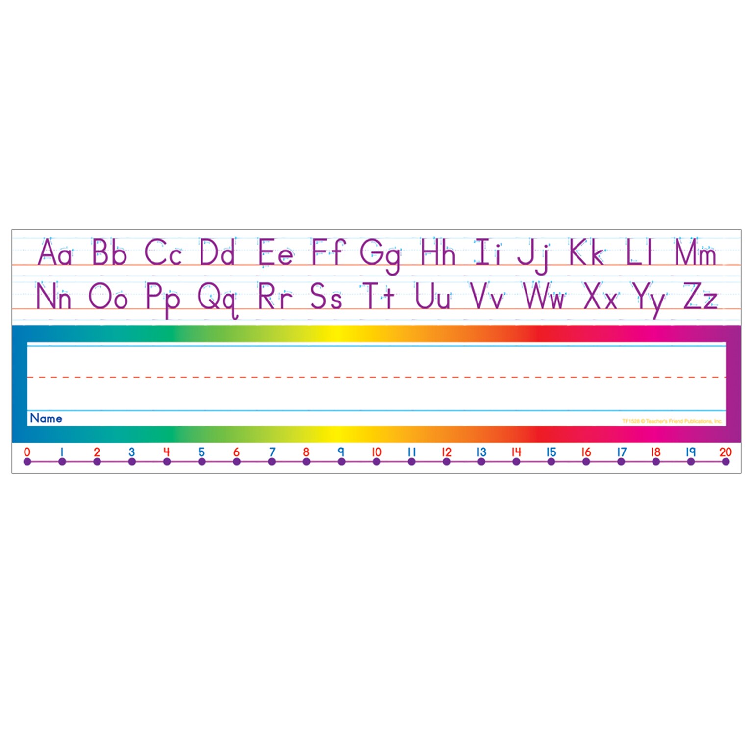 Scholastic Teacher Resources Alphabet / Number Line Name Plates, 12 x 4, 36 Per Pack, 3 Packs (TF-1528-3)