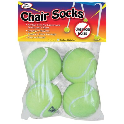 The Pencil Grip Nylon/Rubber Chair Socks & Classroom Desk Socks, Yellow, 4 Per Pack, 6 Packs (TPG230
