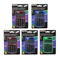 Victor Compact 8-Digit Battery/Solar Powered Basic Calculator, Assorted Colors, 5/Bundle (VCT700BTS-