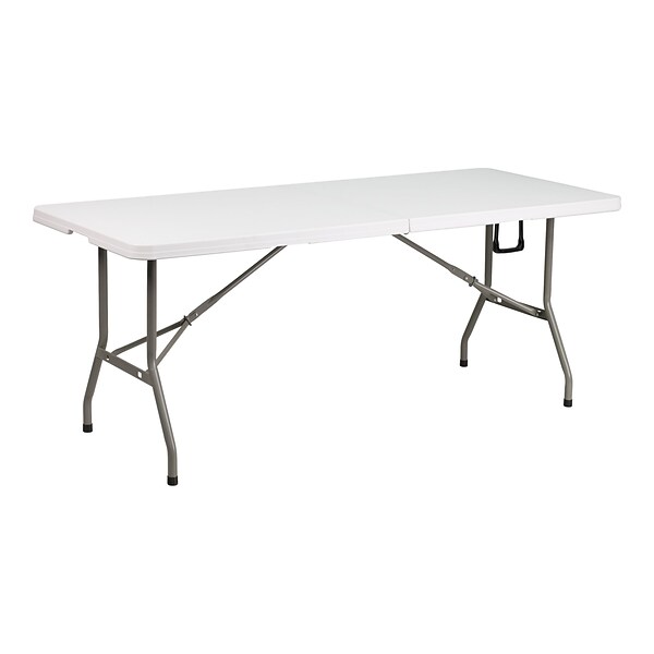 Flash Furniture Bi-Fold Folding Table, 72.05 x 30, White (DAD-YCZ-183Z-GG)
