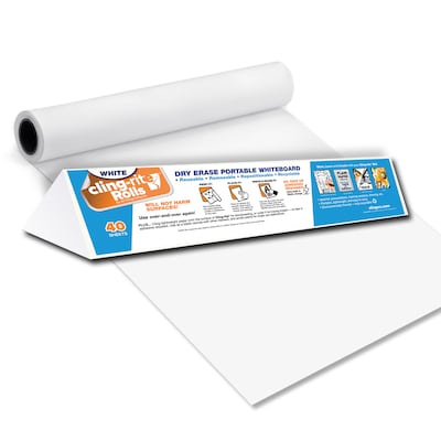 Cling-rite Removable Dry Erase Sheets Roll, 100 Roll, White (CGS1003CLINGRITE)