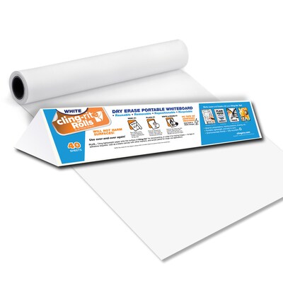 Cling-rite Removable Dry Erase Sheets Roll, 100 Roll, White (CGS1003CLINGRITE)