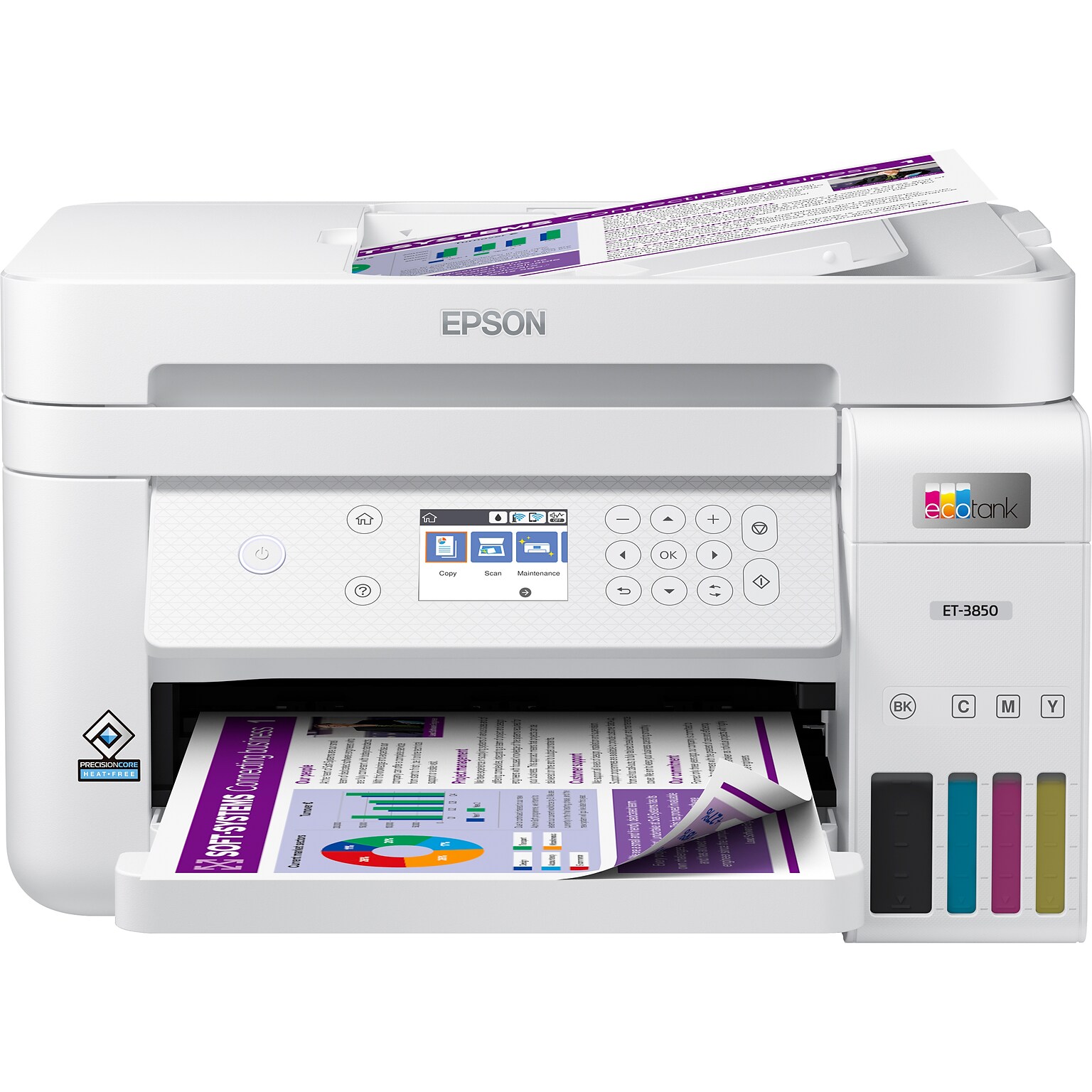 Epson EcoTank ET-3850 Wireless Color All-In-One Inkjet Printer (C11CJ61201)