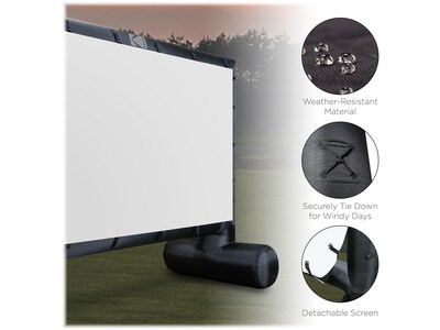Kodak 144" Manual Floor Projector Screen, White/Black (RODPJINSCR1)